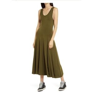 NINETY Percent Woman's Tencel Single Jersey Paneled Tank Green Dress SZ M